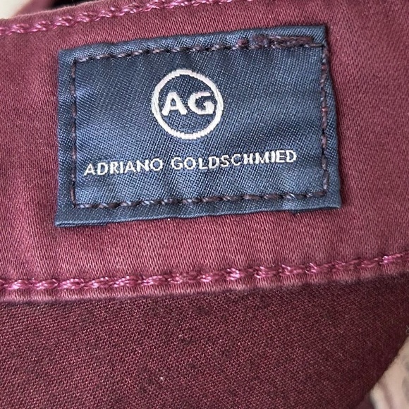 AG Adriano Goldschmied The Farrah High-Rise Skinny Jeans Maroon Size 27 - Picture 9 of 12